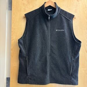 COLUMBIA Men’s Fleece Vest Gray Size Large Outdoors Camping Hiking